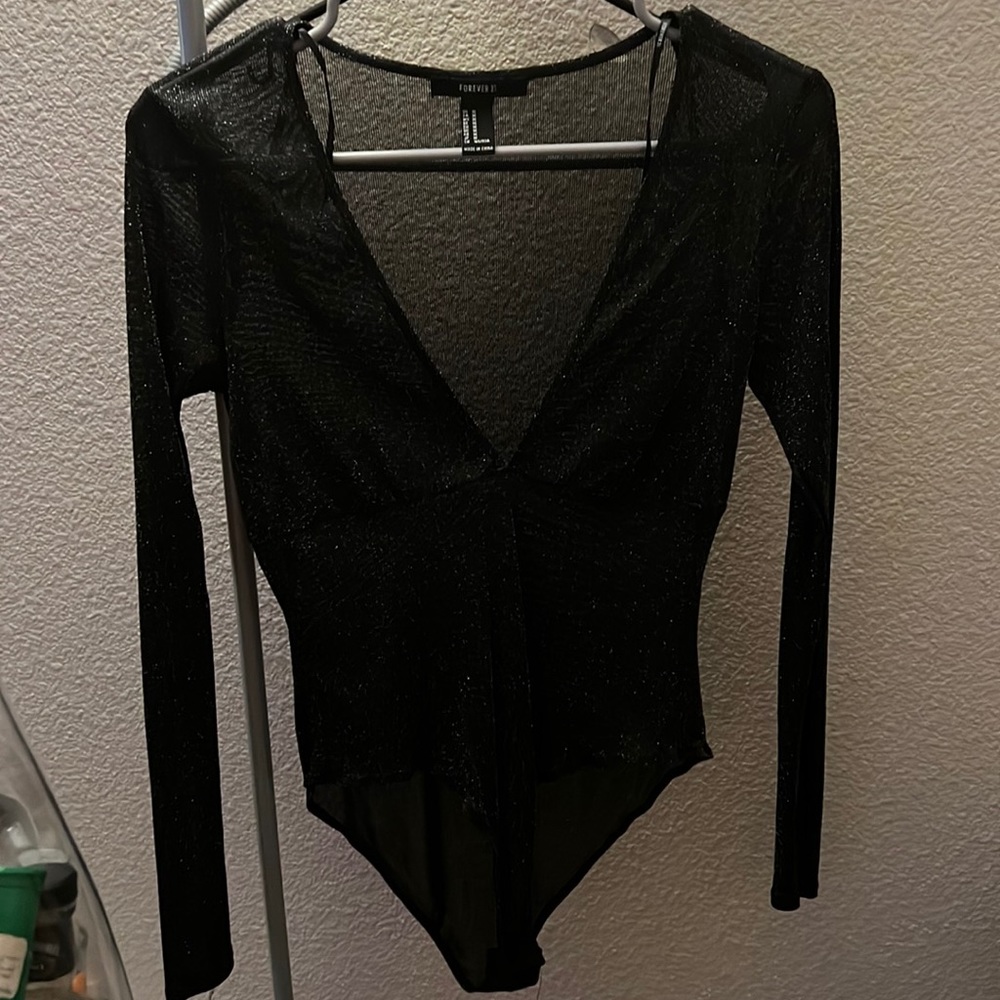 Sheer sparkly bodysuit